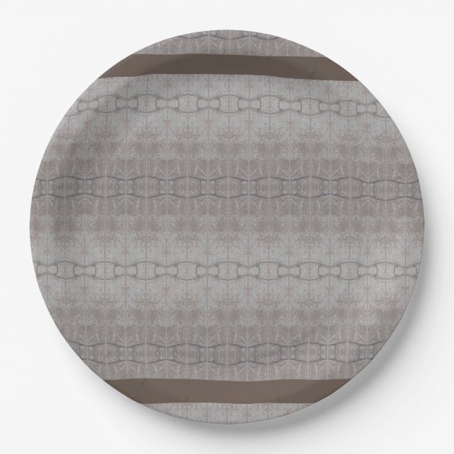 Plato De Papel Beige Patterned (Anverso)