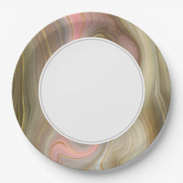 Plato De Papel Beige rosado de la Tierra