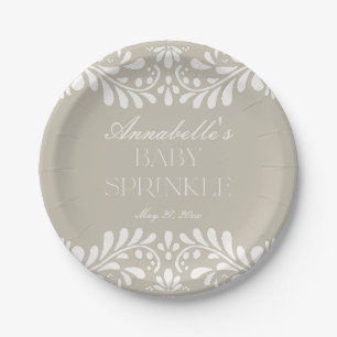 Plato De Papel Beige Talavera Tile Fiesta Española Bebé Spinkle