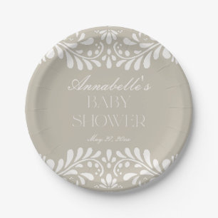 Plato De Papel Beige Talavera Tile Spanish Fiesta Baby Shower