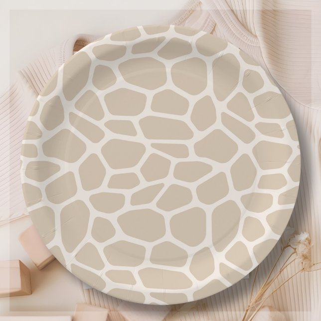 Plato De Papel Beis Giraffe Animal Print (Subido por el creador)