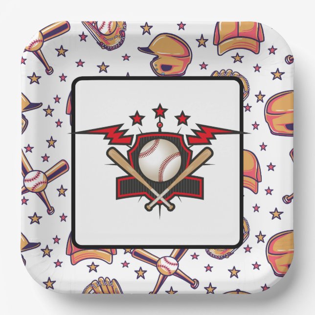 Plato De Papel Béisbol  (Anverso)