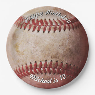 Plato De Papel Béisbol de cumpleaños