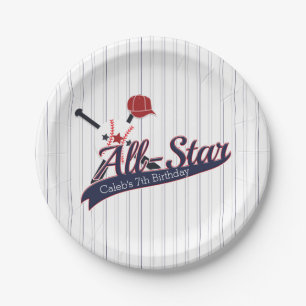 Plato De Papel Béisbol Deportes TODAS LAS ESTRELLAS Personalizado