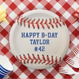 Plato De Papel Béisbol Sport Jugador Nombre Equipo Número Cumplea