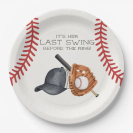 Plato De Papel Béisbol Último Swing Antes de la Ducha de Novia pa