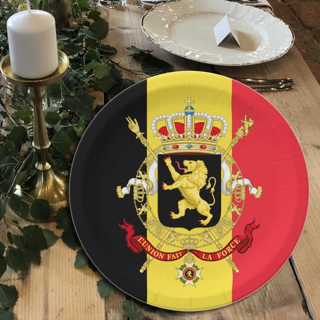 Plato De Papel Bélgica, Bandera belga - fiesta, cumpleaños/deport (Subido por el creador)