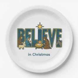 Plato De Papel Believe nativity 