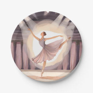 Plato De Papel Bella Bailarina Artes de Ballet Danza Acuarela