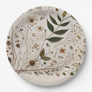 Plato De Papel Belleza de la Naturaleza Florales Botánicos y Hoja