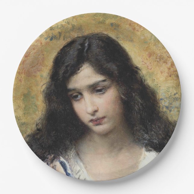 Plato De Papel Belleza rusa (por Konstantin Makovsky) (Anverso)
