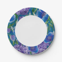 Plato de papel Bellisima Hydrangeas