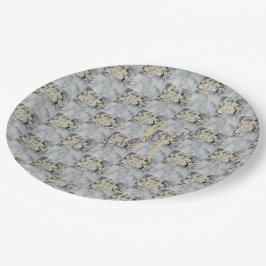 PLATO DE PAPEL BELLO BOUQUET DE DAISIES BRIDAL PARTY MONOGRAM