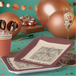 Plato De Papel Bendición Esta Casa con plantillas de texto e imag