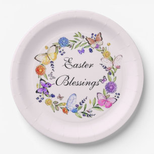Plato de Papel Bendiciones de Pascua