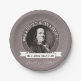Plato De Papel Benjamin Franklin cita la verdad en política