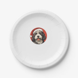 Plato De Papel Bernedoodle Dog Xmas Doodle Dood Cuate Navidades B