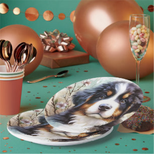 Plato De Papel Bernese Mountain Dog AI Puppy