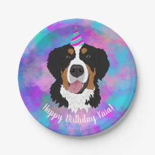 Plato De Papel Bernese Mountain Dog Birthday 
