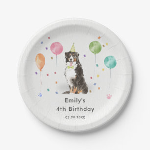 Plato De Papel Bernese Mountain Puppy Dog Kids Birday Fiesta