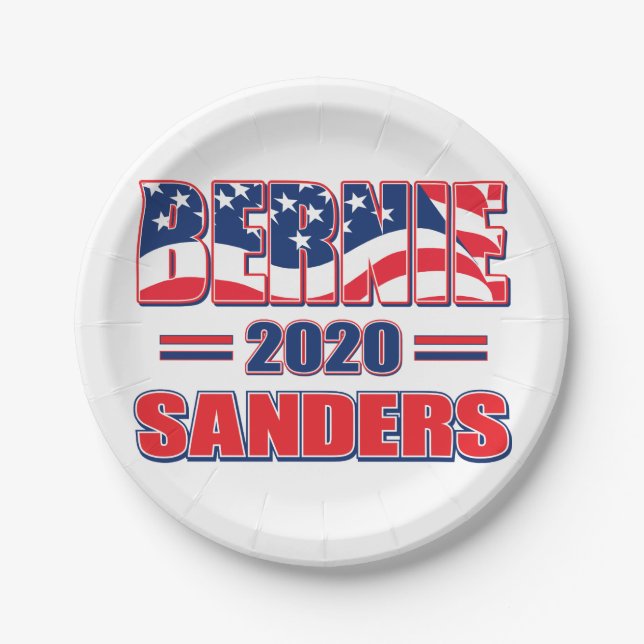 Plato De Papel Bernie Sanders para presidente (Anverso)