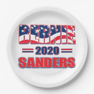 Plato De Papel Bernie Sanders para presidente en 2020