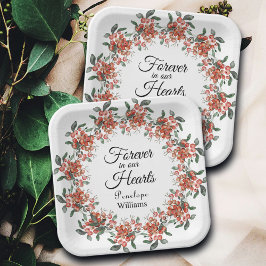 Plato De Papel Berries Forestales En La Memoria Amada