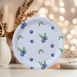 Plato De Papel Berry azul acuoso