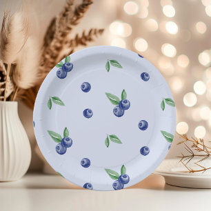 Plato De Papel Berry azul acuoso