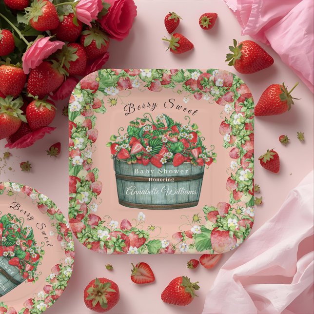 Plato De Papel berry dulce baby ducha bebé (Subido por el creador)