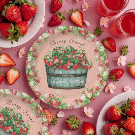 Plato De Papel berry dulce baby ducha bebé