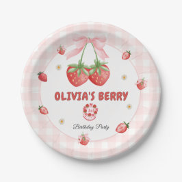 Plato De Papel Berry First Birday Soft Pink