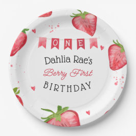 Plato De Papel Berry First Birday Strawberry