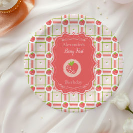 Plato De Papel Berry First Birthday 1er cumpleaños