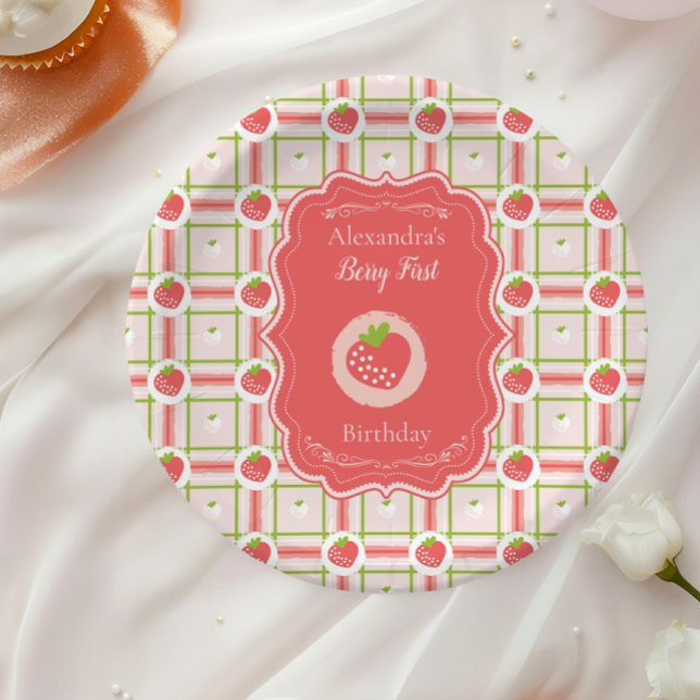 Plato De Papel Berry First Birthday 1er cumpleaños (Subido por el creador)