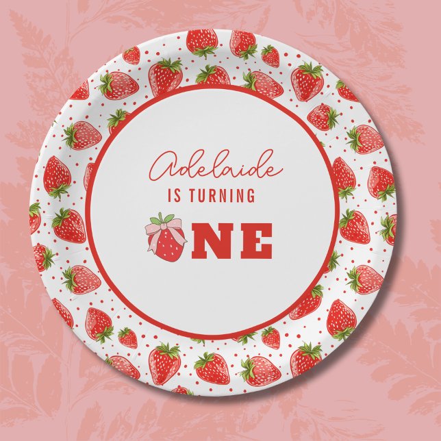 Plato De Papel Berry First Birthday 1er cumpleaños Fiesta de fres (Subido por el creador)