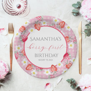 Plato De Papel Berry First Birthday Paper Plate