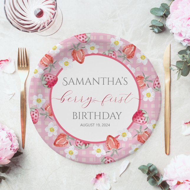 Plato De Papel Berry First Birthday Paper Plate (Subido por el creador)