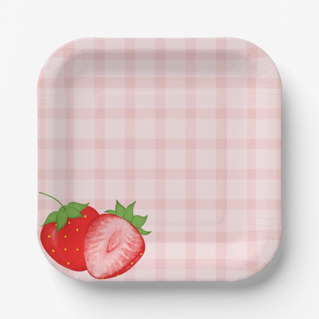 Plato De Papel Berry First Birthday Party Paper Plates (Anverso)