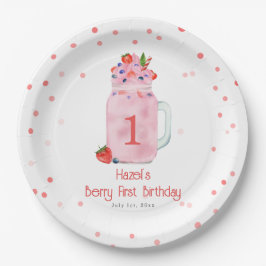 Plato De Papel Berry First Birthday Party Smoothie