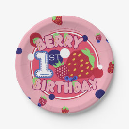 Plato De Papel Berry First Birthday Plates
