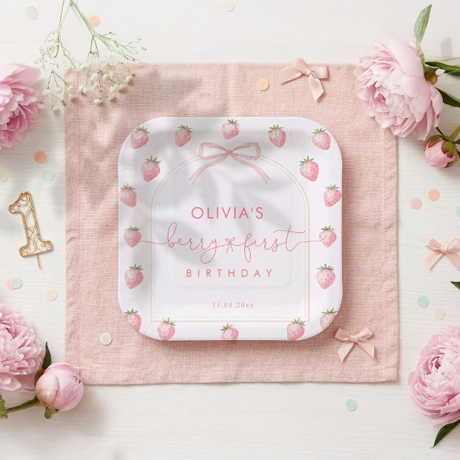 Plato De Papel Berry First Girl Birthday  (Subido por el creador)