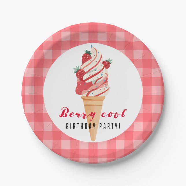 Plato De Papel Berry Guay Birthday (Anverso)