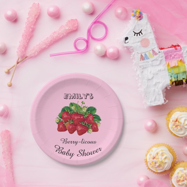 Plato De Papel Berry-licous Baby Shower (Fiesta)