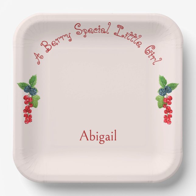 Plato De Papel Berry Special Little Girl Rubor Plaza (Anverso)