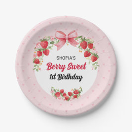 Plato De Papel Berry Sweet 1er cumpleaños