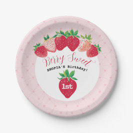 Plato De Papel Berry Sweet 1er cumpleaños