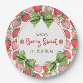 Plato De Papel Berry Sweet 6th Birthday Strawberry Party 