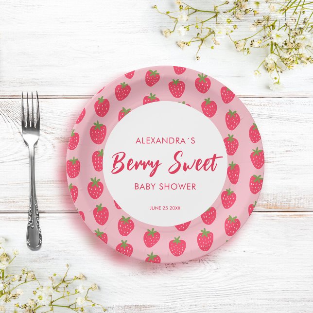Plato De Papel Berry Sweet Baby Shower (Subido por el creador)