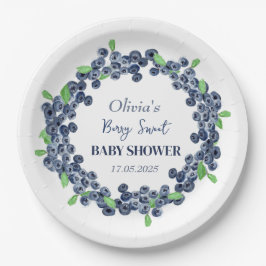 Plato De Papel Berry Sweet Baby Shower Blueberry Baby Boy